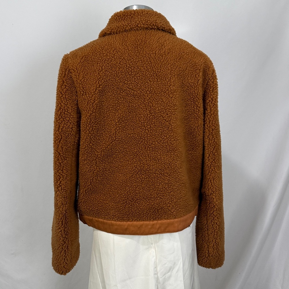 Madewell size M brown faux fur bomber jacket - Picture 8 of 10